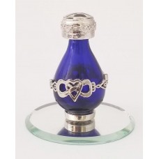 Infinite Love Tear Bottle, Silver-Tone On Blue Glass With Glass Tray #3064-7017 876857003064  152976347729